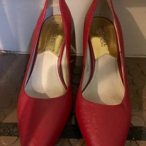 Red Leather Michael Kor Heels